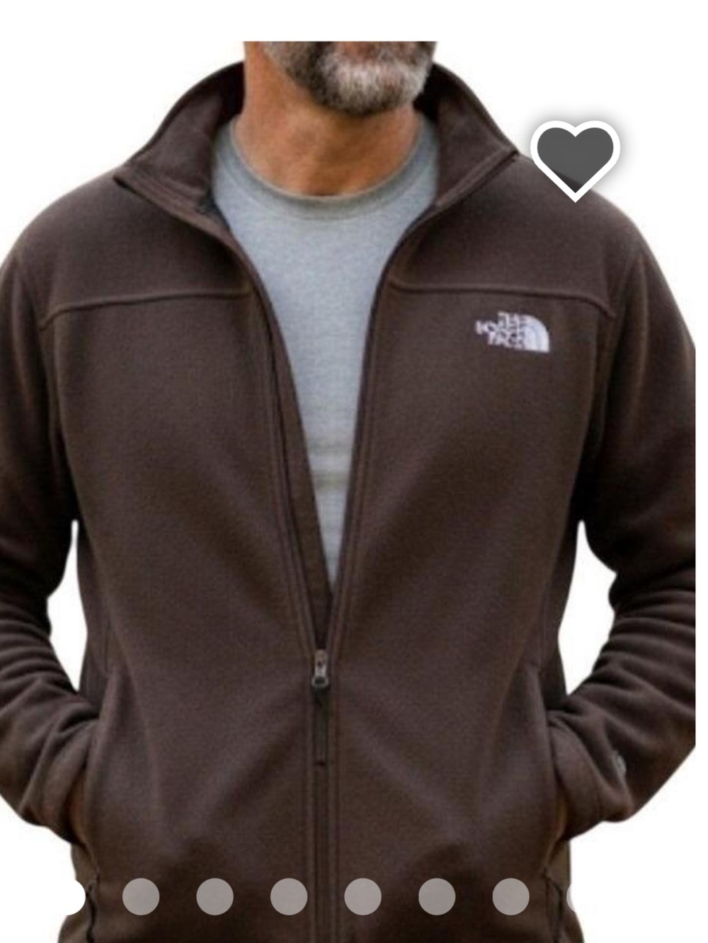 The North Face Men's  Brown Full-Zip Fleece Jacket